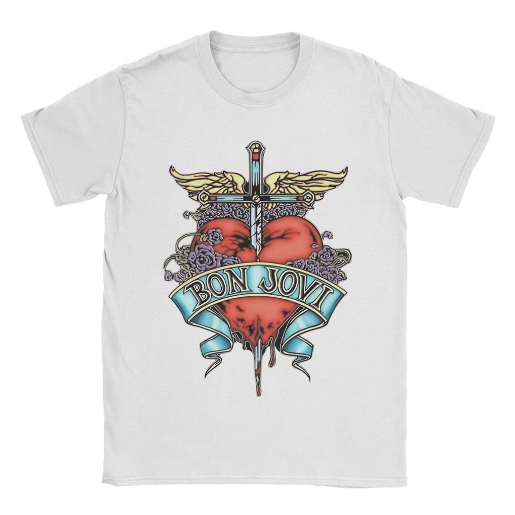 Men's Bon Jovi jon bon jovi  T Shirt  Cotton Tops Novelty Short Sleeve Round Collar Tee Shirt 6XL T-Shirt