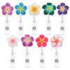 Badge Reel 3D Handcrafted Plumeria Shape Elegant Retractable Flower Badge Clip Office Supplies