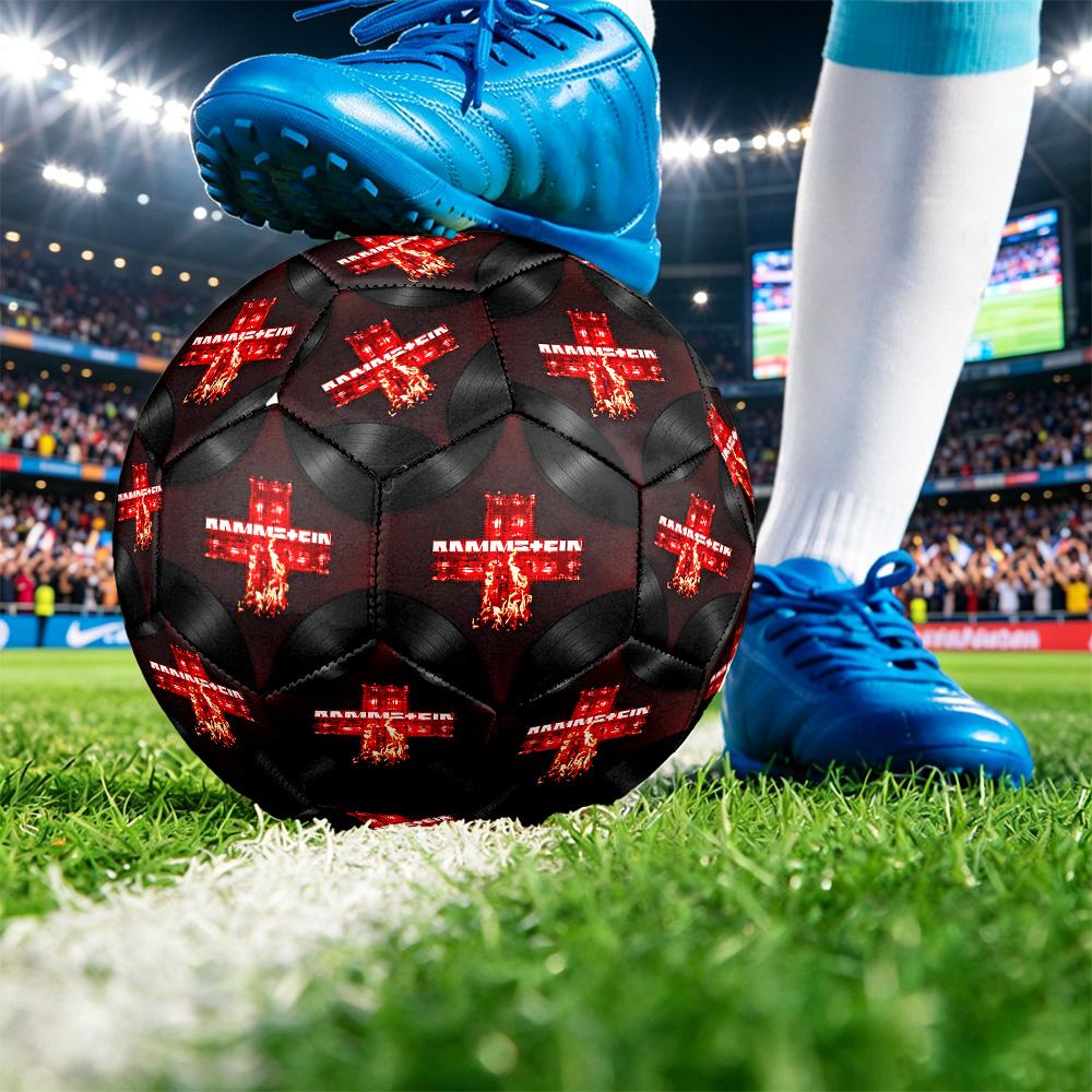 Rammstein Print Standard Size 5 Soccer Ball Durable Shock?Absorbing Ball For Training Match Outdoor Play