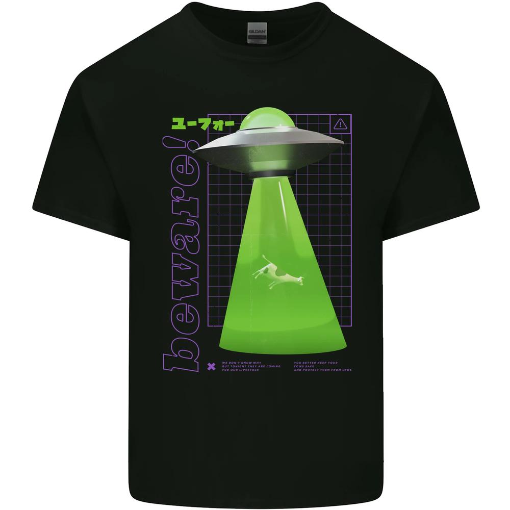 26 Alien Abducted Cow UFO Farmer Farming Mens Cotton T-Shirt Tee Top Unisex T-Shirt XXXXL