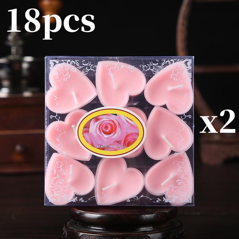 9/18Pcs Heart Shaped Candles Aromatherapy Candle For Valentines' Day Confession Birthday Wedding Gift Home Party Table Decor