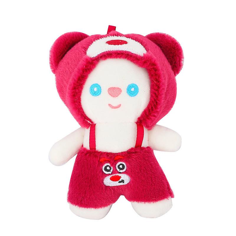 

Adorable Bear Keychain Plush Toy Wedding Gift Machine Grab Doll Wholesale ярко-розовый