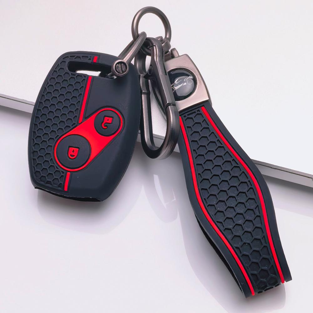 Key Fob Cover for Honda Accord Civic CR-V with Keychain Anti-Scratch Surface Shockproof Structure Soft Grip Texture Easy Install Design
