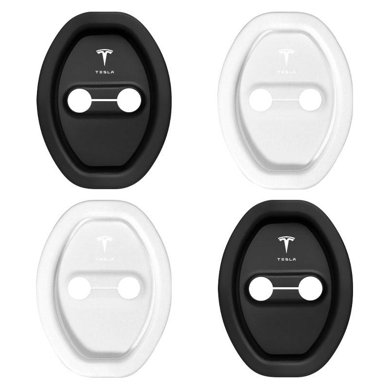 4Pcs Car Door Stopper Cover Door Lock Protective Covers For Tesla Model 3 Model X S 2016-2023  Model Y Decals TM3 TMX