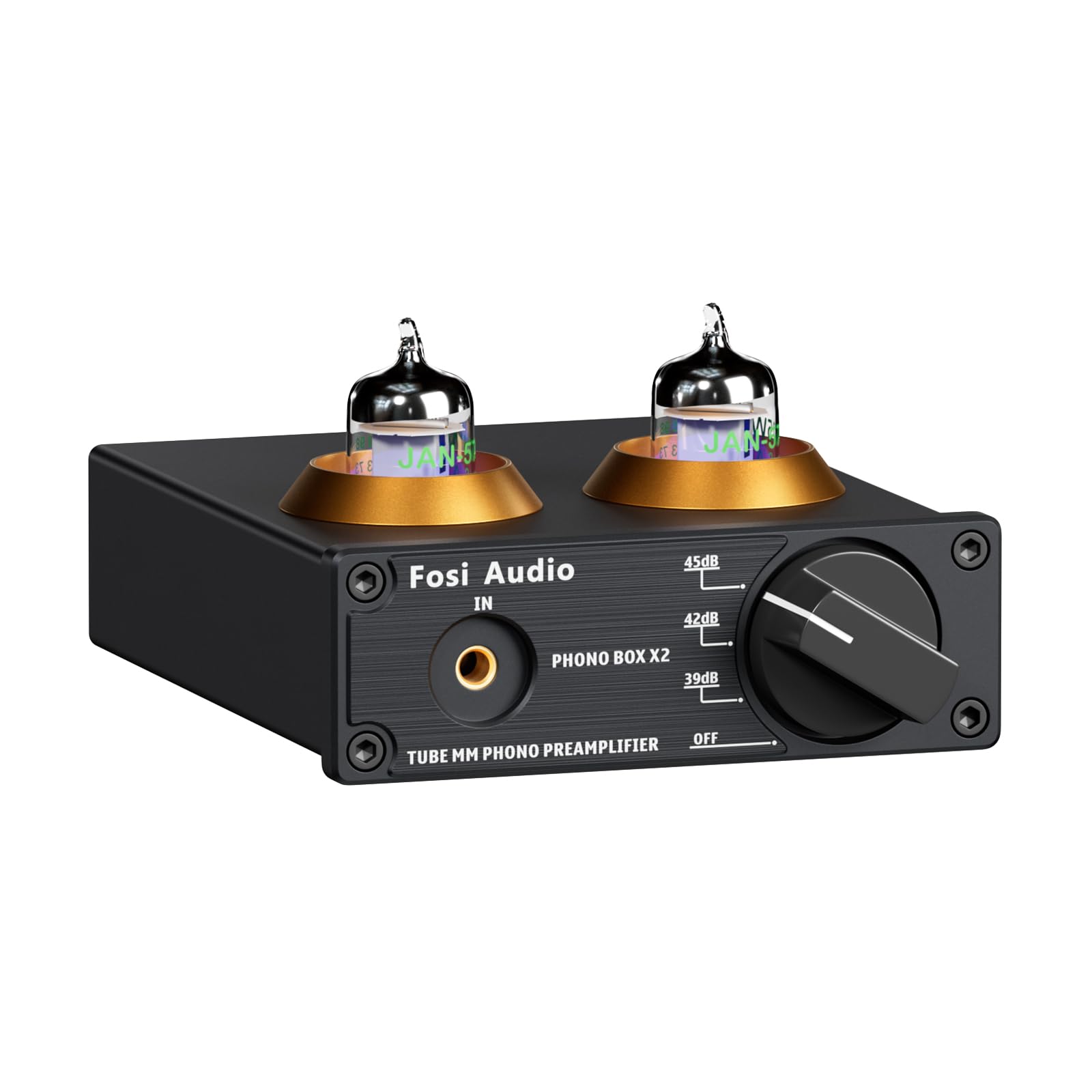 

Fosi Audio BOX X2 Preamplifier MM Turntable 6J1 Vacuum Tube Phono Preamplifier with Gain Gear Mini Stereo Audio Preamplifier for Record Player with DC