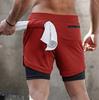 Pantaloncini Sportivi da Uomo a Doppio Strato Traspiranti ad Asciugatura Rapida per Fitness Estivo
