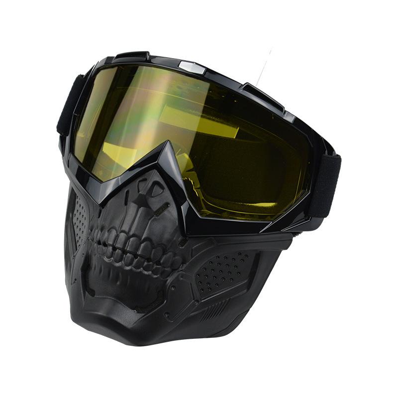 Anlorr New motorcycle riding windproof goggles with detachable sunshade, UV protection, skull face mask, and wind shield