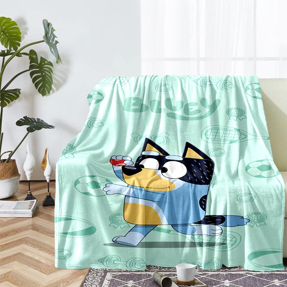 Manta Impresa con Tema de Bluey - Perfecta para Sofá, Cama, Viajes y Uso al Aire Libre | Lavable a Máquina, Acogedora y Duradera.