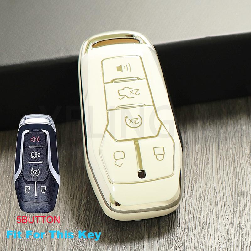 5 Buttons TPU Car Remote Key Case For Ford Fusion F-150 Edge Explorer Mustang Lincoln MKZ MKC Platinum 2016 F150 Lariat  Cover
