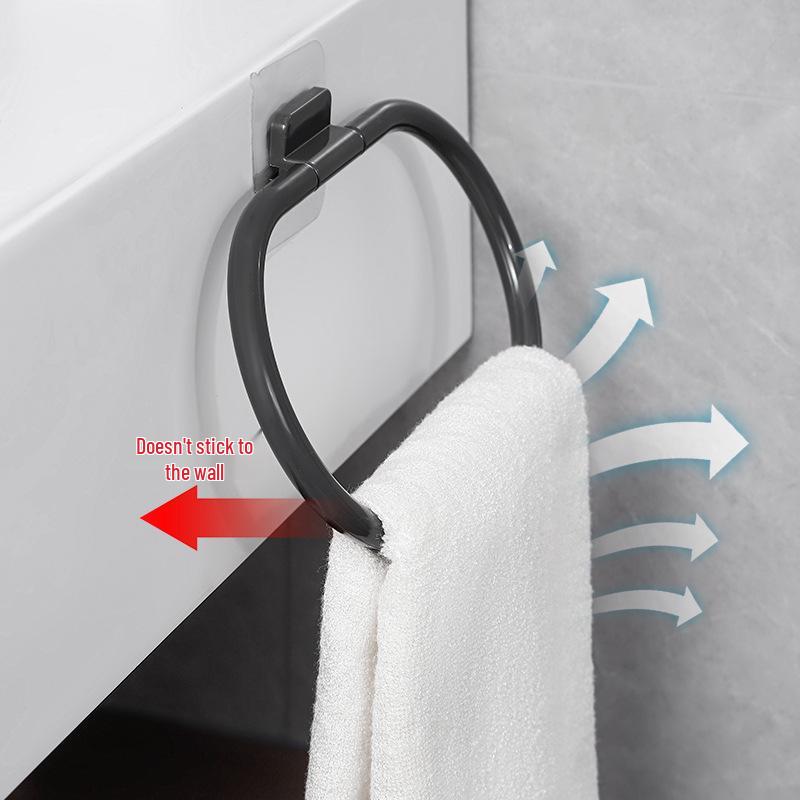 Ohne Bohren Wandmontiertes Handtuch- und Aufbewahrungsregal für Badezimmer, Toilette, Waschbecken oder Küche