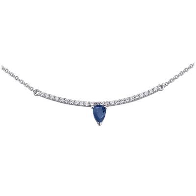 [Q4877] - Silver 'Scarlett' White Sapphire Necklace (rhodium-plated)