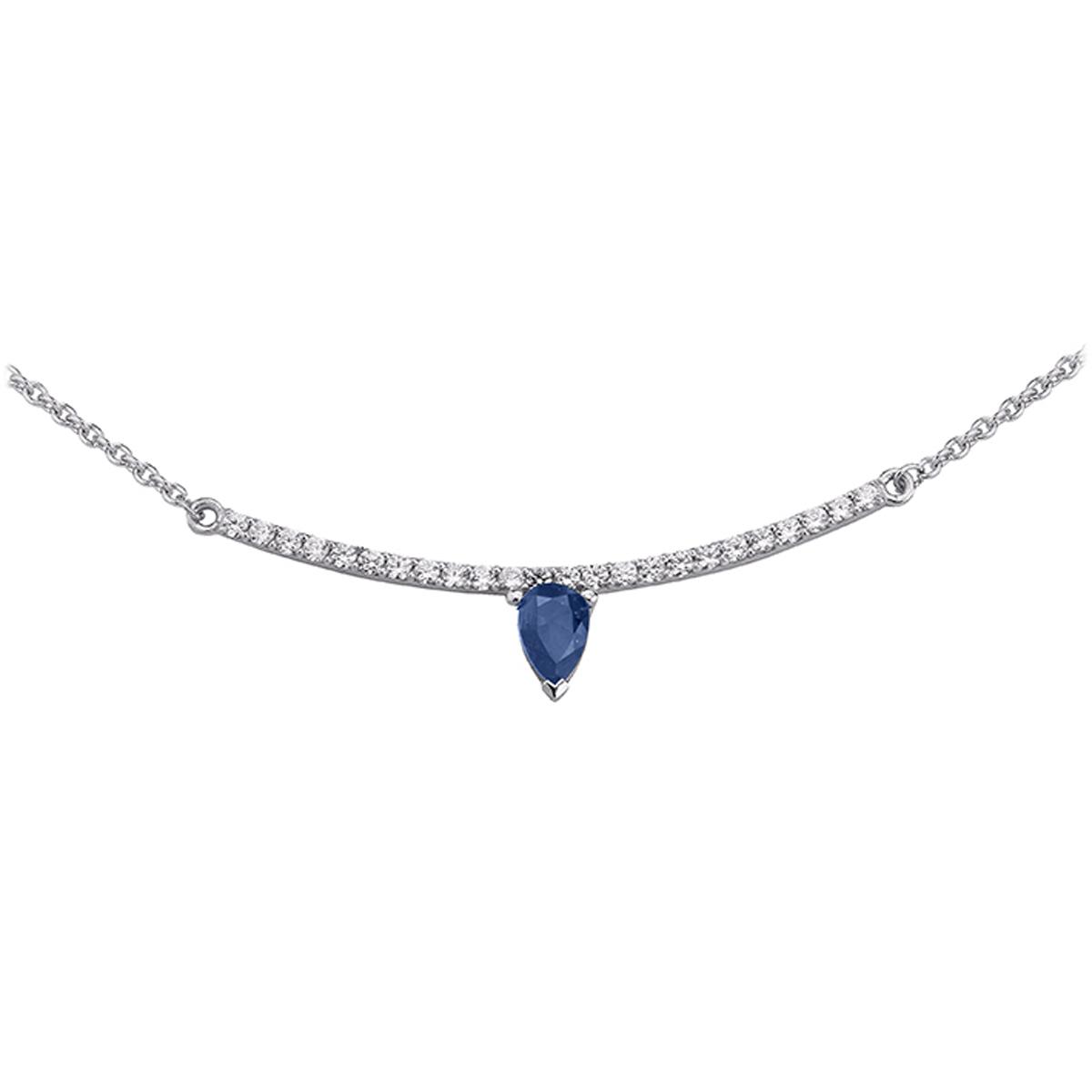

Altesse [Q4877] - Серебряное колье Scarlett с белым сапфиром (родий).