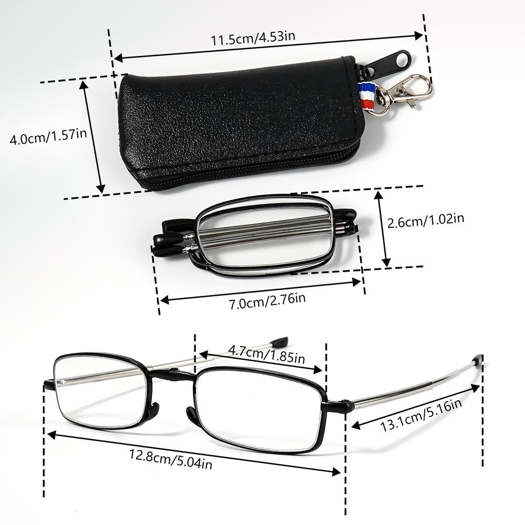 2pcs Men & Women - Foldable, +1.0 To +4.0 Strength, Oval Frame, Lightweight & Stylish Design, Perfect for Reading, Travel