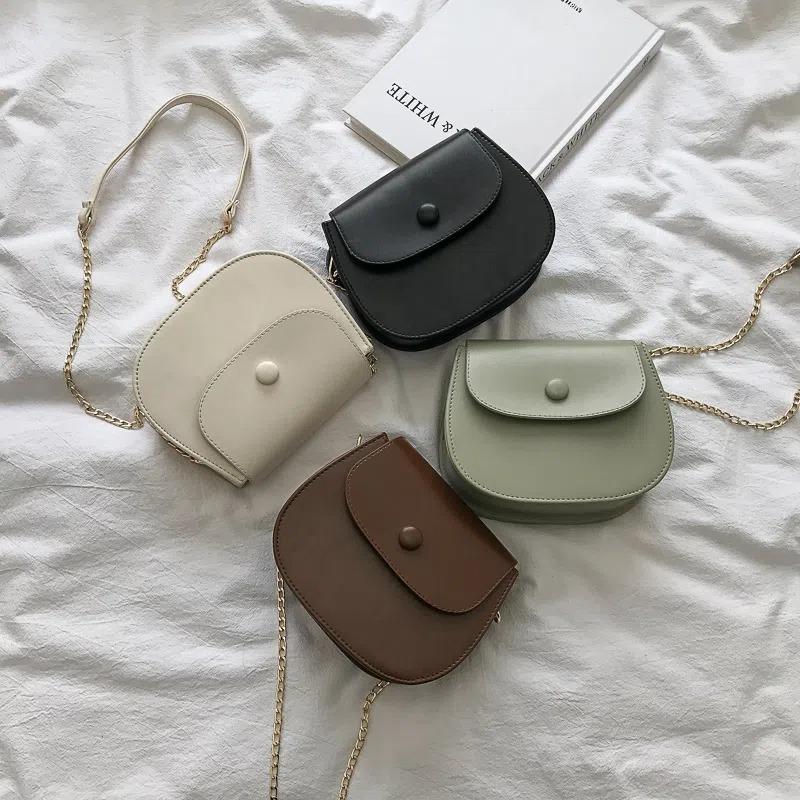Mini Crossbody Bag Female Fashion Small Fresh Half-circle Saddle Bag Versatile Ins Single Shoulder Chain Bag Women Girls Cute Bag