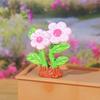 4 Peças Miniatura de Aglomerado de Flores Pequena Resina Falsa Girassol Tulipa Grama Modelo para Jardim de Fadas Micro Paisagem Decoração de Casa de Bonecas