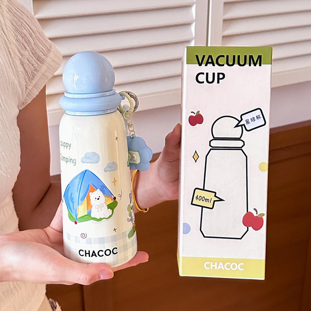 Exquisite cartoon gift thermos cup ins female high-value student 316 stainless steel portable straw double drinking cup