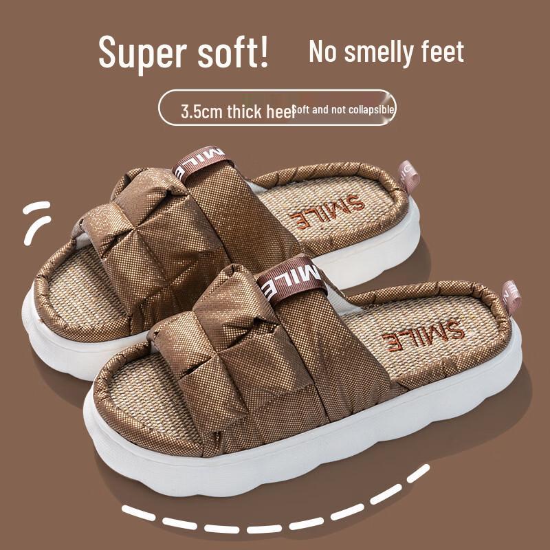 Cotton Linen Striped Slippers