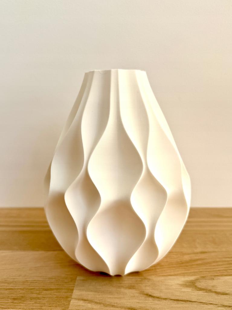 Vase für Lego für künstliche Blumen Gräser dekorativ modern weiß 17cm
