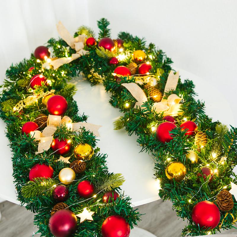 Luminous Christmas Garland and Wreath Ornaments for Shopping Malls, Hotels, and Staircases.