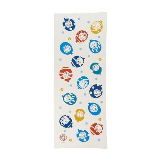 Marushin Tenugui Towel - I m Doraemon Wagokoro Asobi, 100% Cotton, Made in Japan, 34x90cm