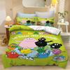 Cute Barbapapa Print Bedding Set 2/3pcs Duvet Cover with Pillowcases Kawaii Anime Bed Linens for Boys Girls Bedroom