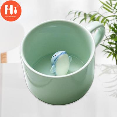 Merhaba 3D Etkisi Su Kupa Nefis Seramik Yaratıcı Hayvan Dekor Süt Bardağı