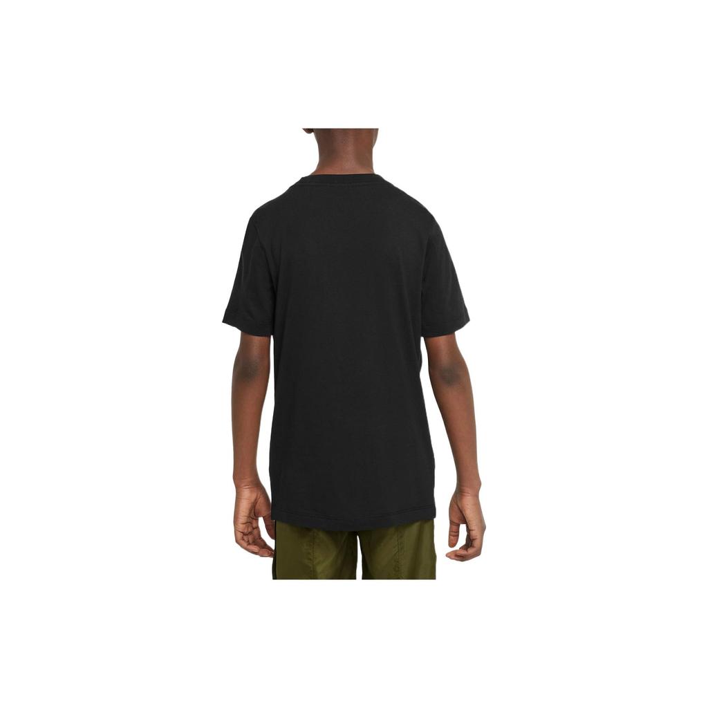 Nike Cartoon Letter Print Round Neck Short Sleeve T-Shirt Kids Tops Black DQ3869-010
