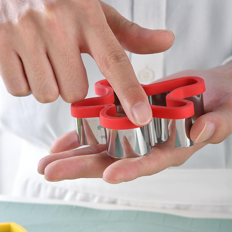 4ks Forma na pečení Vykrajovátka na cukroví Modelovací nástroje Kovová forma na sušenky z nerezové oceli Kuchyňské potřeby pro domácí kuchyňské potřeby