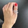 Korean Imported 2024 New Fashionable Layered Geometric Copper Ring For Women