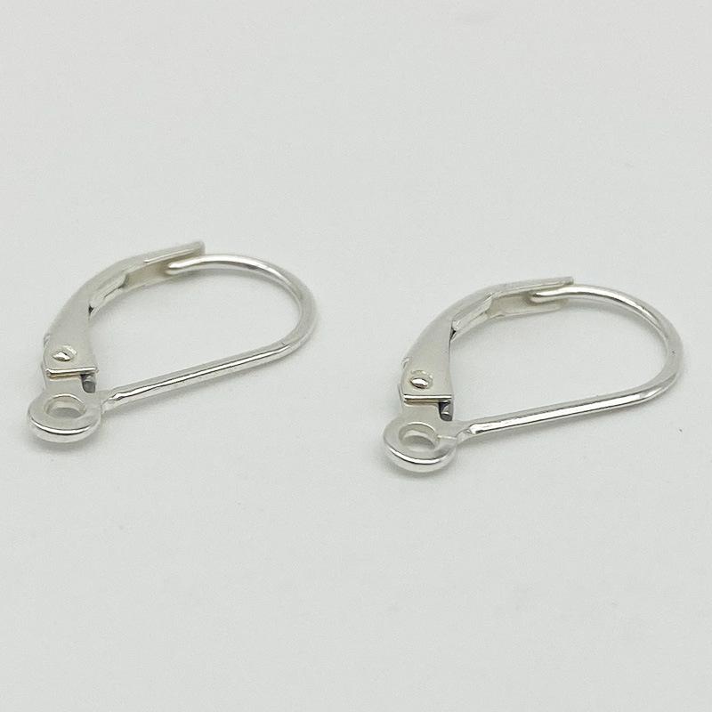 Yan Sheng S925 Sterling Silver French D-Shaped Ear Hooks for DIY Earrings Plain Silver