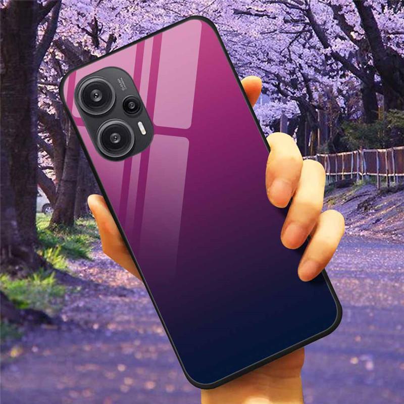For Xiaomi Poco F5 5G / F5Pro Case Tempered Glass Lake Moon Hard Phone Cover for POCO F5 Pro Capas Funda on PocoF5 Luxury Coque