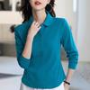 Women's Slimming Cotton Long Sleeve Polo with Peter Pan Collar: Autumn & Spring Essential