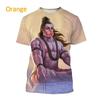 Indian Monkey God Hanuman 3D Printed T-Shirts Hindu Myth Figure Pattern Top Summer Round Neck Fashionable Casual Short Sleeved Men's T-shirts