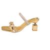 Summer, Plus Size, Square Toe, Rhinestone, High-heeled Slippers, New Styles, Irregular Heels, Sandals, Women's