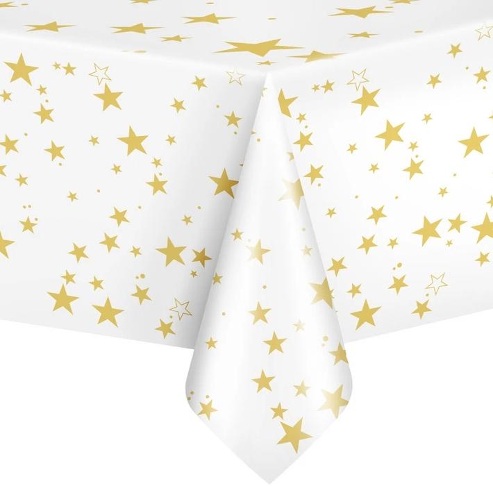 Tablecloth with golden stars 137x274cm