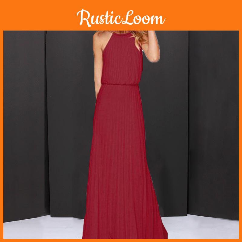 Elegant Women Halter Long Maxi Dress Perfect For Weddings And Beach Holidays