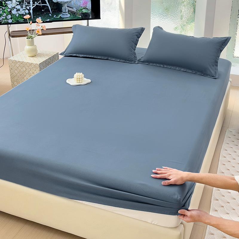 Fitted Bed Sheet with Elastic Bands Luxury Mattress Cover Single Double King Queen Size Bed Cover 100/120/150/180 (No Pillowcase