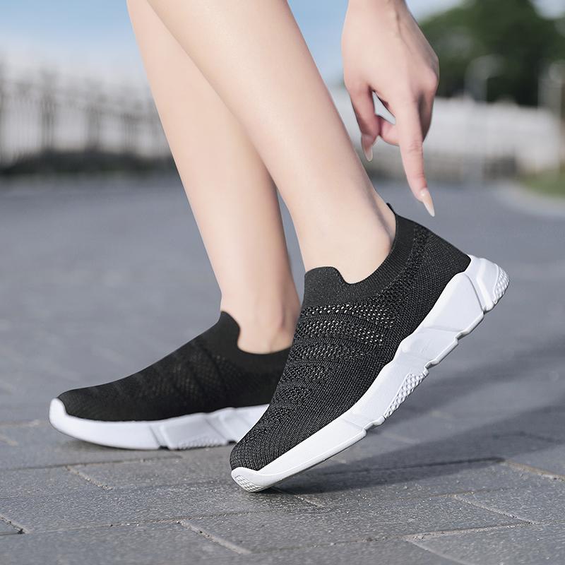Fashion Sneakers Women Shoes Knitting Sock Sneakers Women Slip On Flat Laides Walking Shoes Man Flats Tenis Famela Plus Size