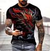 Dragon 3D printed T-shirt men's and women's casual fashion streetwear oversized short-sleeved T-shirt Harajuku children