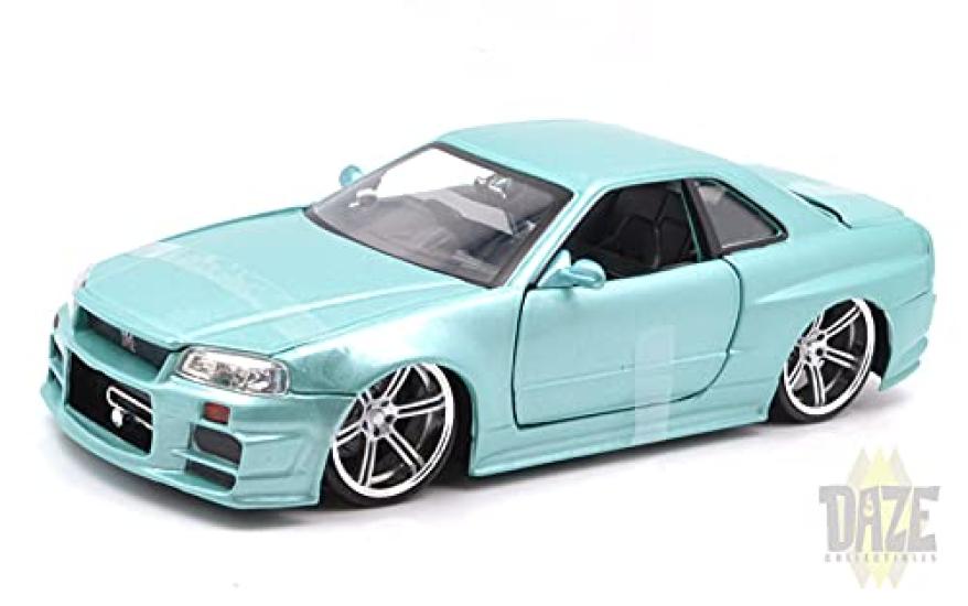 Jada TOYS SCALE FAST AND THE NISSAN SKYLINE Jada TOYS Scale and Nissan Skyline 124 "THE FURIOUS" "BRIAN'S GT-R (BNR34)" 124 "Fast Furious" "Brian -