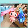 Adorable Cartoon Stitch Keychain For Girls Cute Couple Backpack Charm For Students