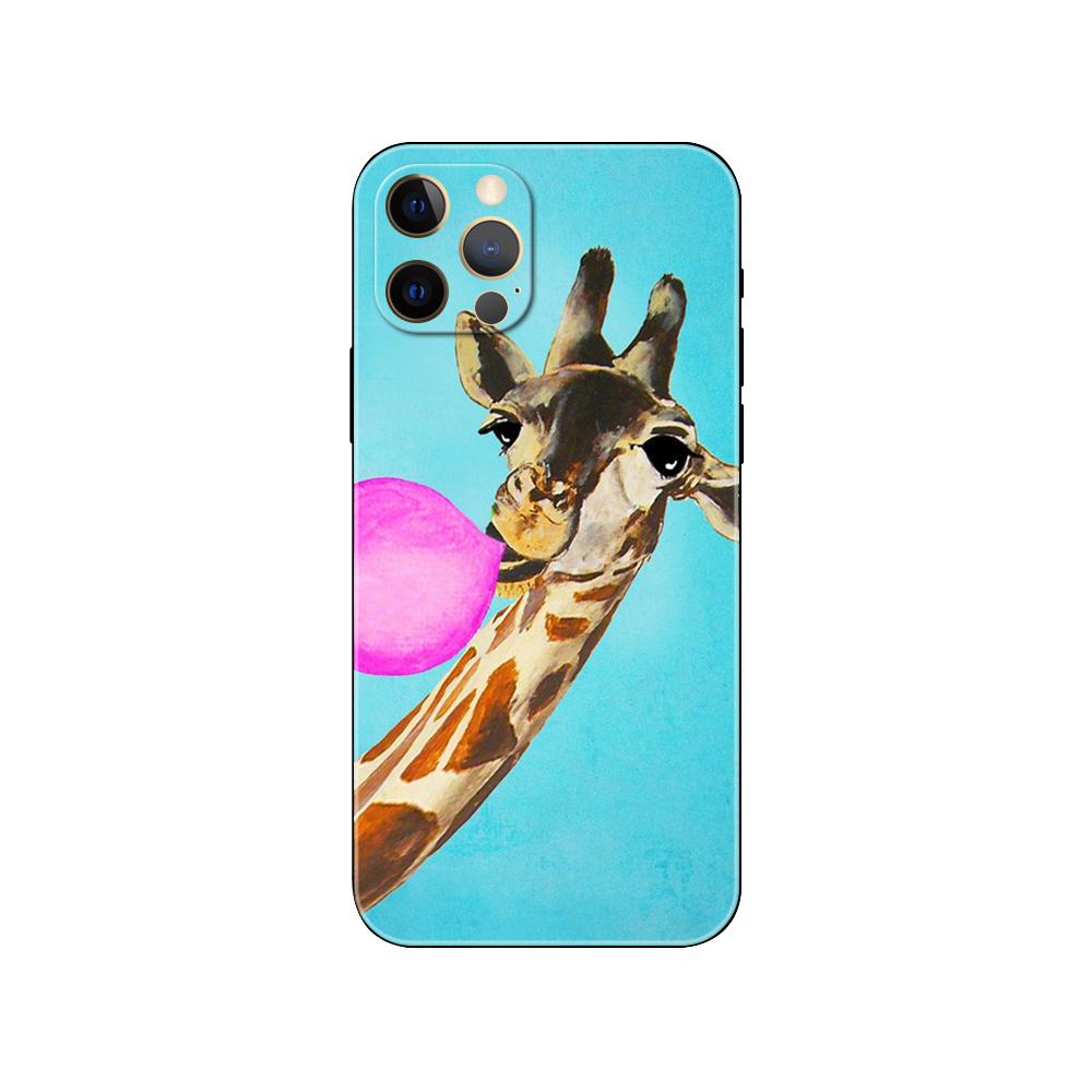 Beautiful Giraffe Animals Phone Case for Iphone 5 5s 2020se 6 6s 7 8 Plus X 10 XR XS 11 12 13 Mini Pro MAX Black Tpu Back Cover