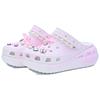 Crocs Crush Clog Sweetheart Princess EVA Exquisite Shine Versatile Hole Shoes Unisex Pink and White