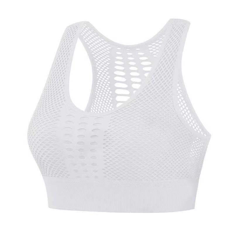 Women's Hollow Beauty Back Sports Underwear Vest Shockproof Gathered Bra Running Yoga Fitness Breathable No Steel Ring Bra