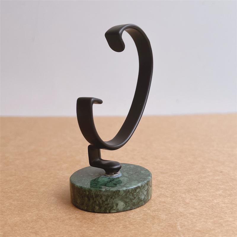 Watch Display Stand Marble Base Metal C Shape Holder Anti Slip Jewelry Wristwatch Rack Watch Collection Storage Show