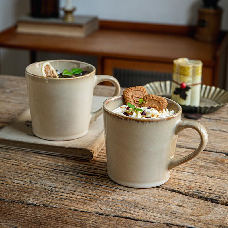Simple Niche Kiln Cup Household Ceramic Nostalgic Old-Fashioned Tea Cup Coffee Cup