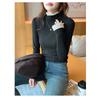 Lace Patchwork Half High Neck Base Sweater for Women, Autumn and Winter Thread Slim Fit Sweater, Lace Knit Sweater, Inner Top