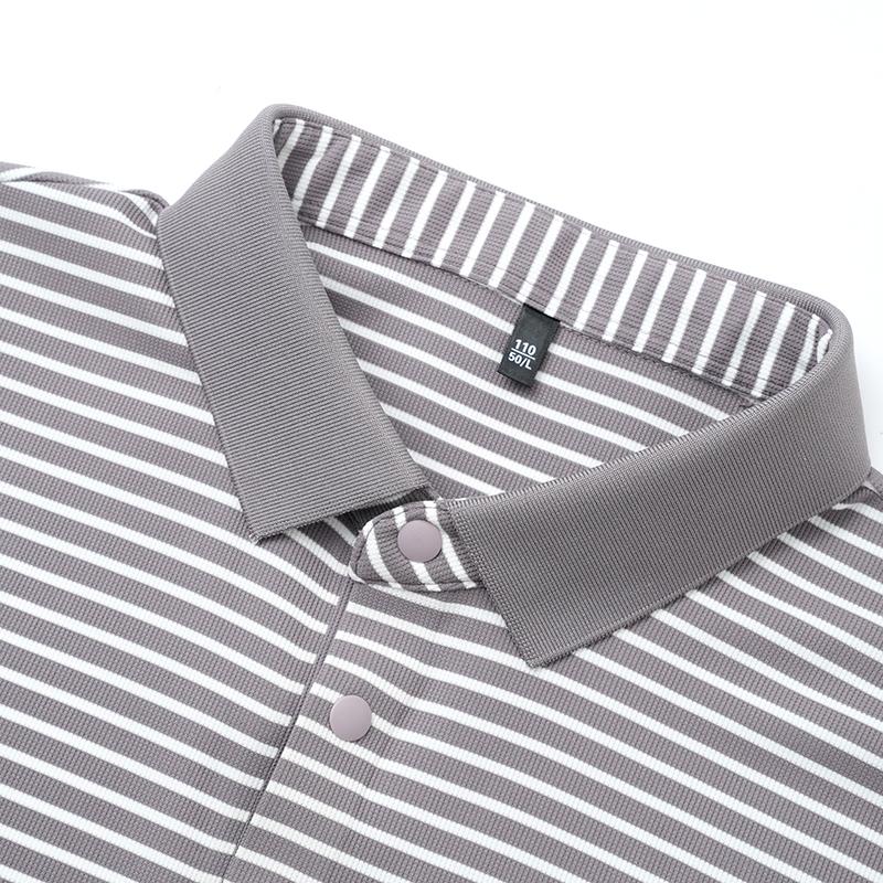 Ice silk high elasticity men's daily color woven casual polo shirt with extremely simple texture