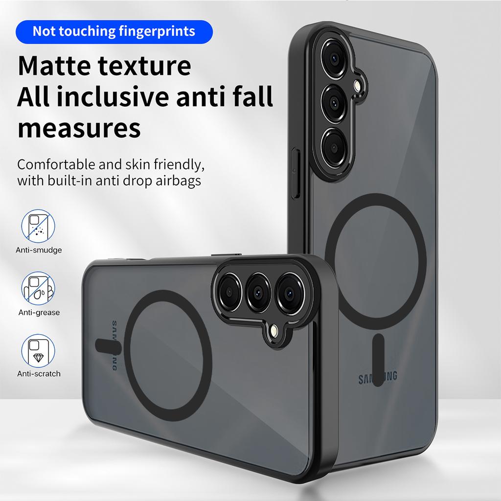 For Samsung Galaxy A16 4G/5G Magnetic Case Skin Touch Matte Translucent PC + TPU Anti-Drop Phone Cover