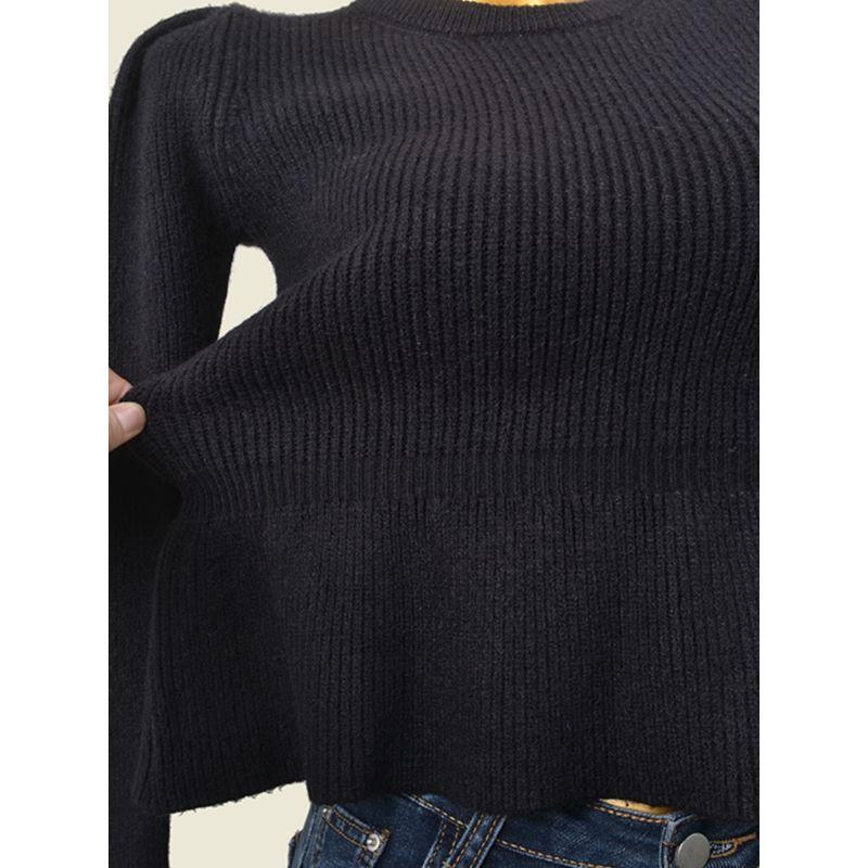 French Style Cover Belly High Waist Core-Spun Yarn Thermal Bottoming Shirt Silm Slim Looking Sexy Knitting Bottoming Shirt